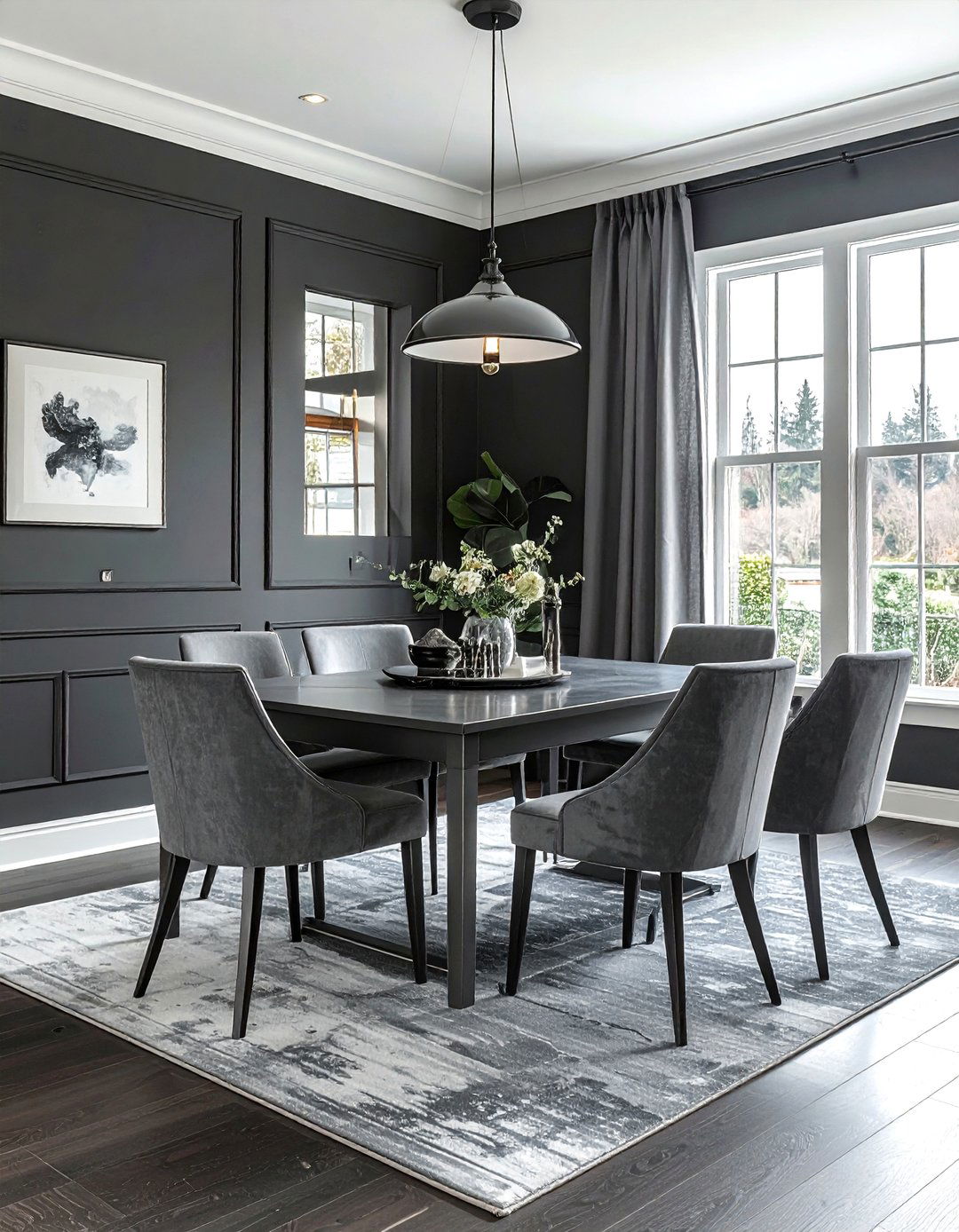 Charcoal and Grey Dining Room - 30 charcoal dining room color schemes