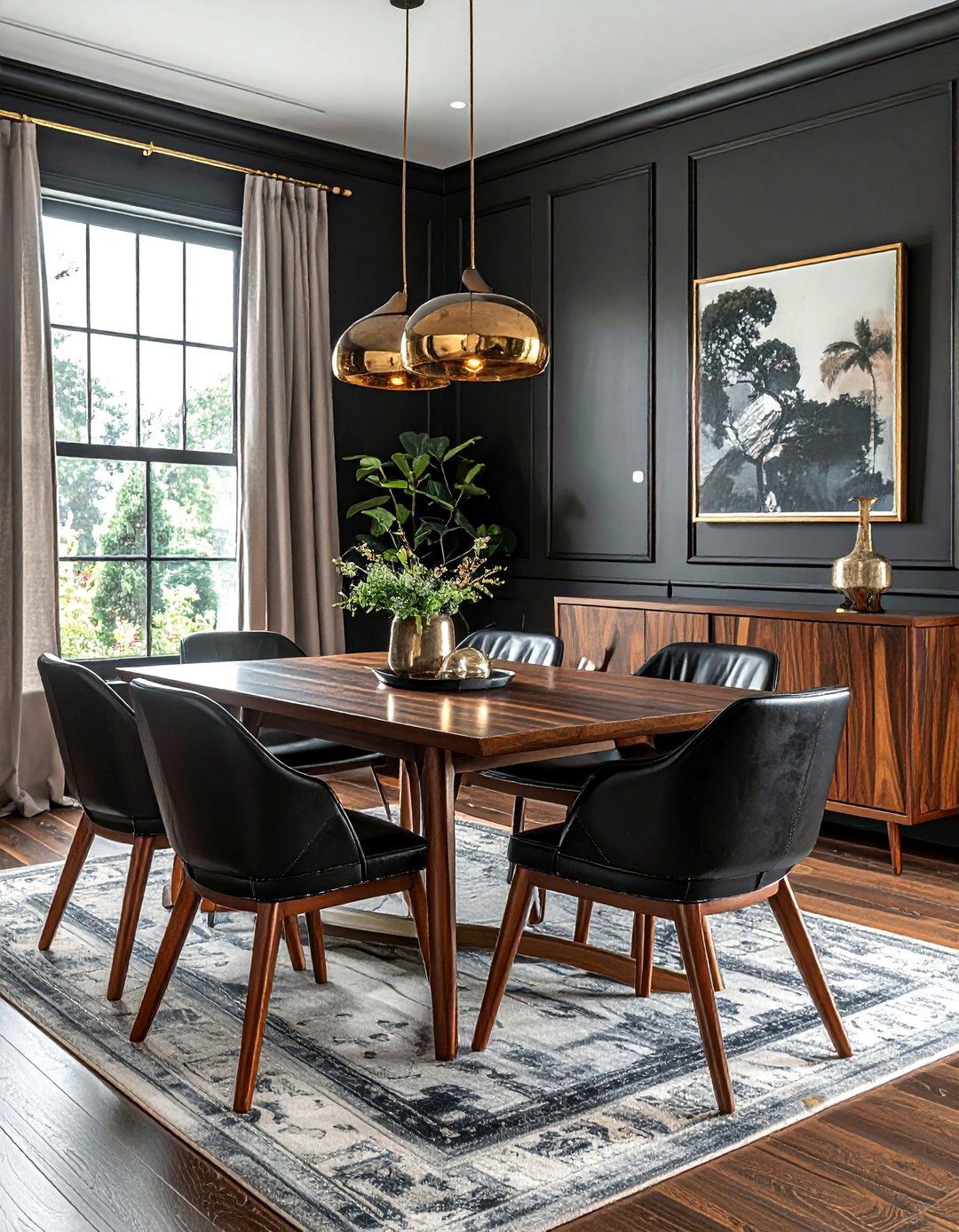 Charcoal and Walnut Dining Room - 30 charcoal dining room color schemes
