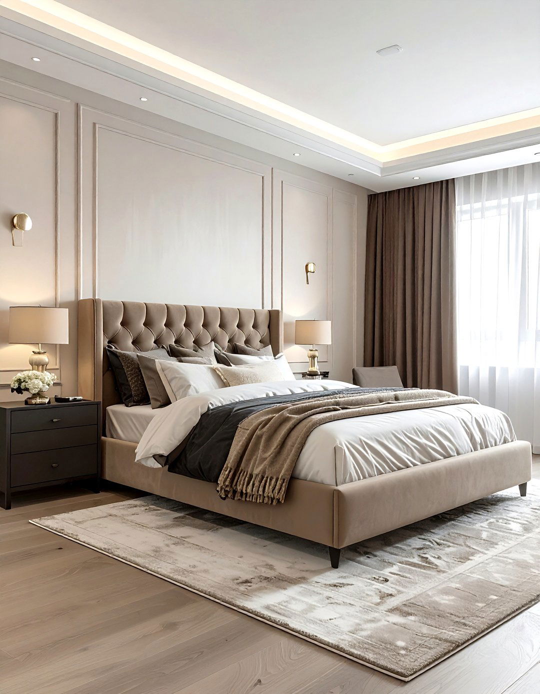 Charcoal and beige bedroom - 30 charcoal bedroom color schemes