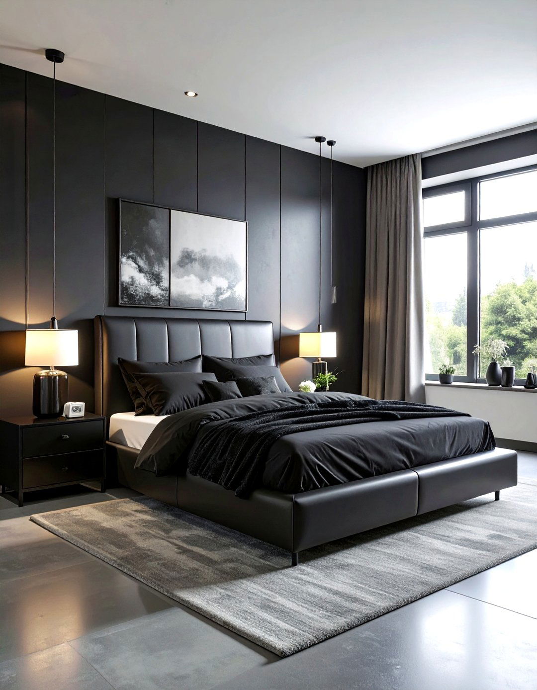 Charcoal and black bedroom - 30 charcoal bedroom color schemes