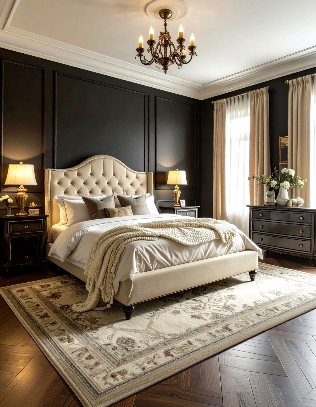 Charcoal and cream bedroom - 30 charcoal bedroom color schemes
