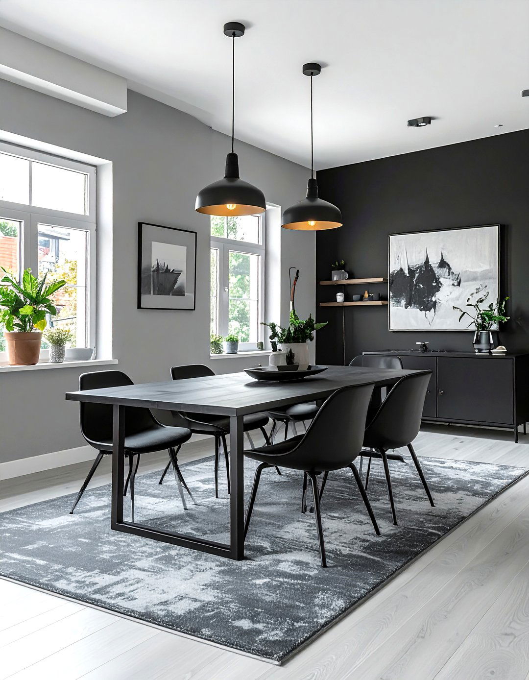 Charcoal and light gray dining room - 30 two-tone dining room ideas