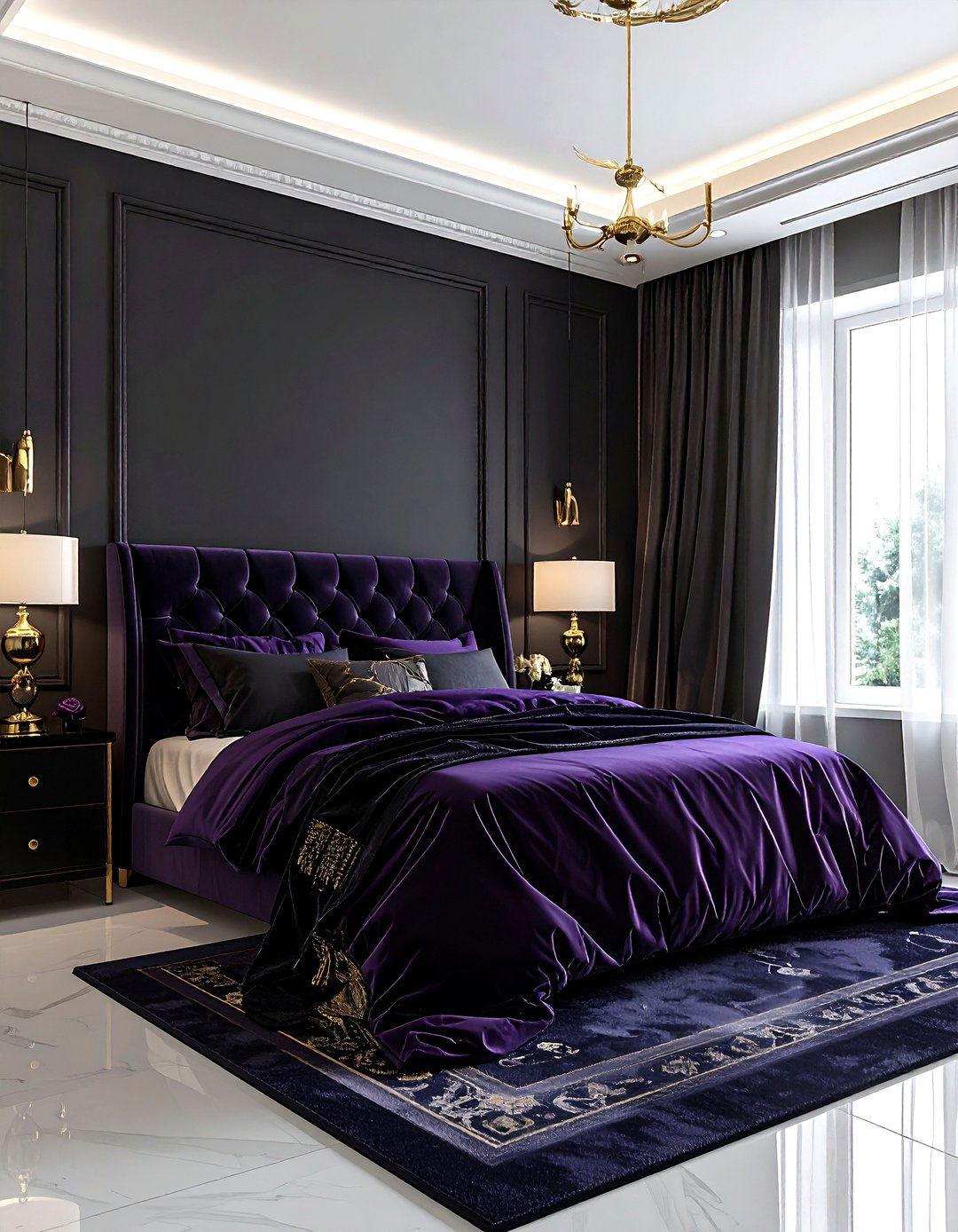 Charcoal and plum bedroom - 30 charcoal bedroom color schemes
