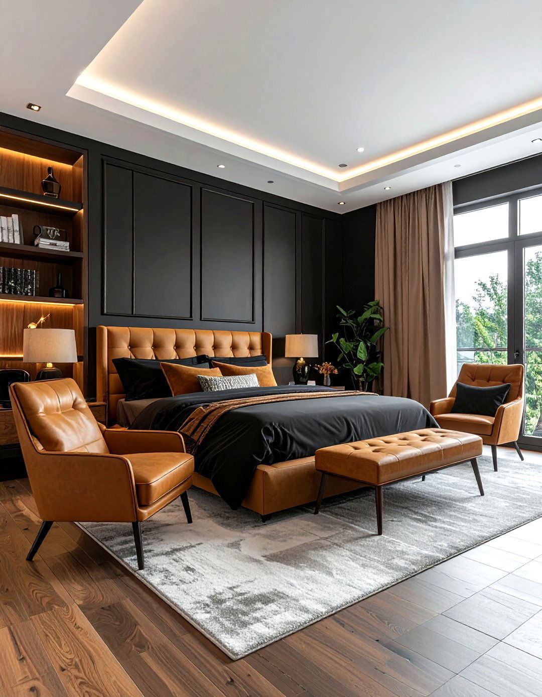 Charcoal and tan bedroom - 30 charcoal bedroom color schemes