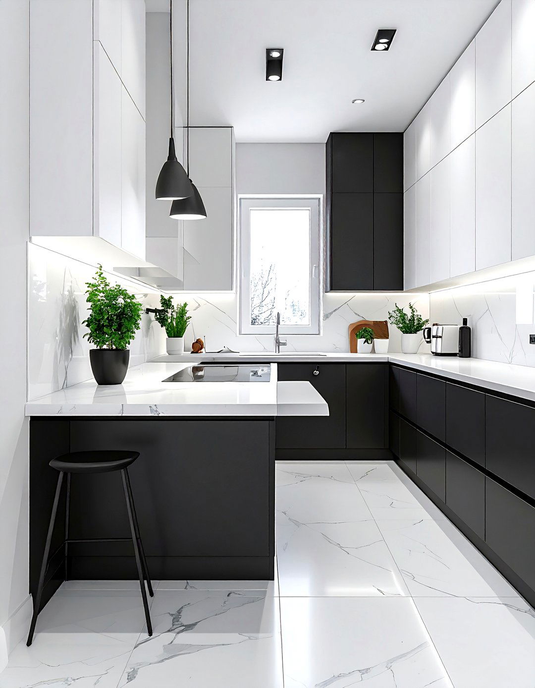 Charcoal and white galley kitchen - 30 charcoal and white kitchen ideas