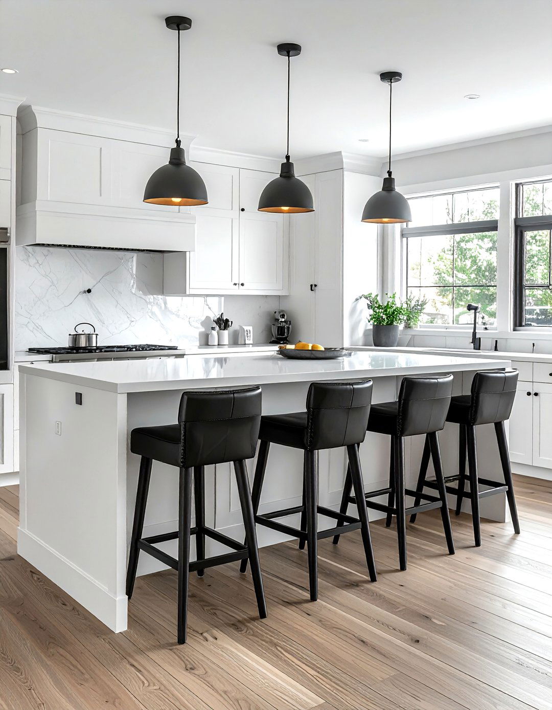 Charcoal and white kitchen bar stools - 30 charcoal and white kitchen ideas