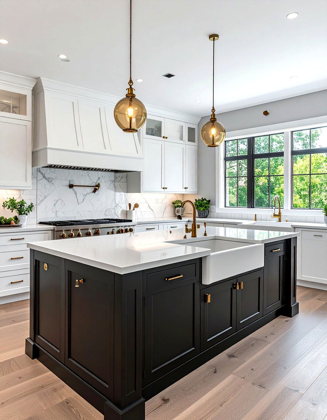 Charcoal and white kitchen brass fixtures - 30 charcoal and white kitchen ideas