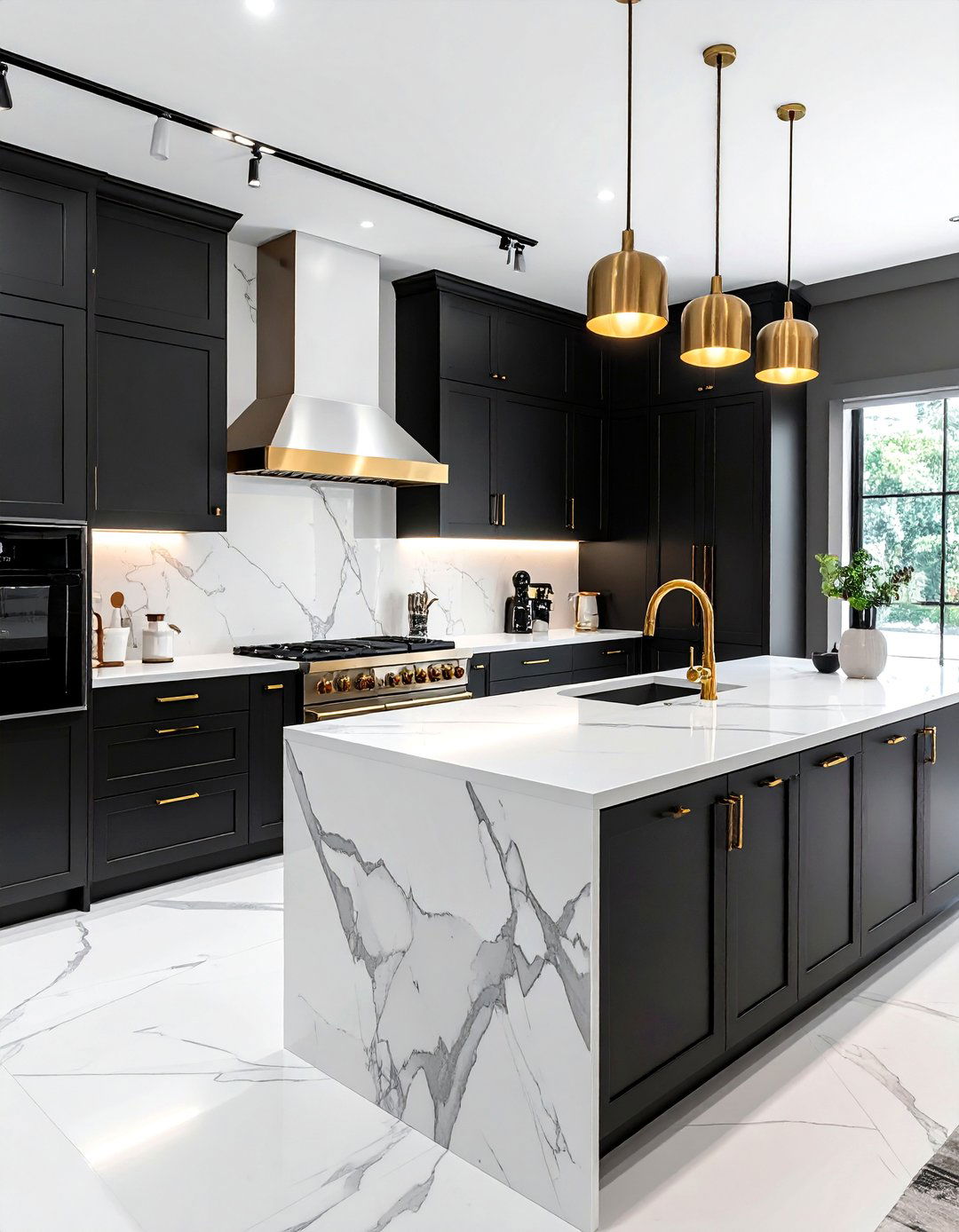 Charcoal and white kitchen gold hardware - 30 charcoal and white kitchen ideas