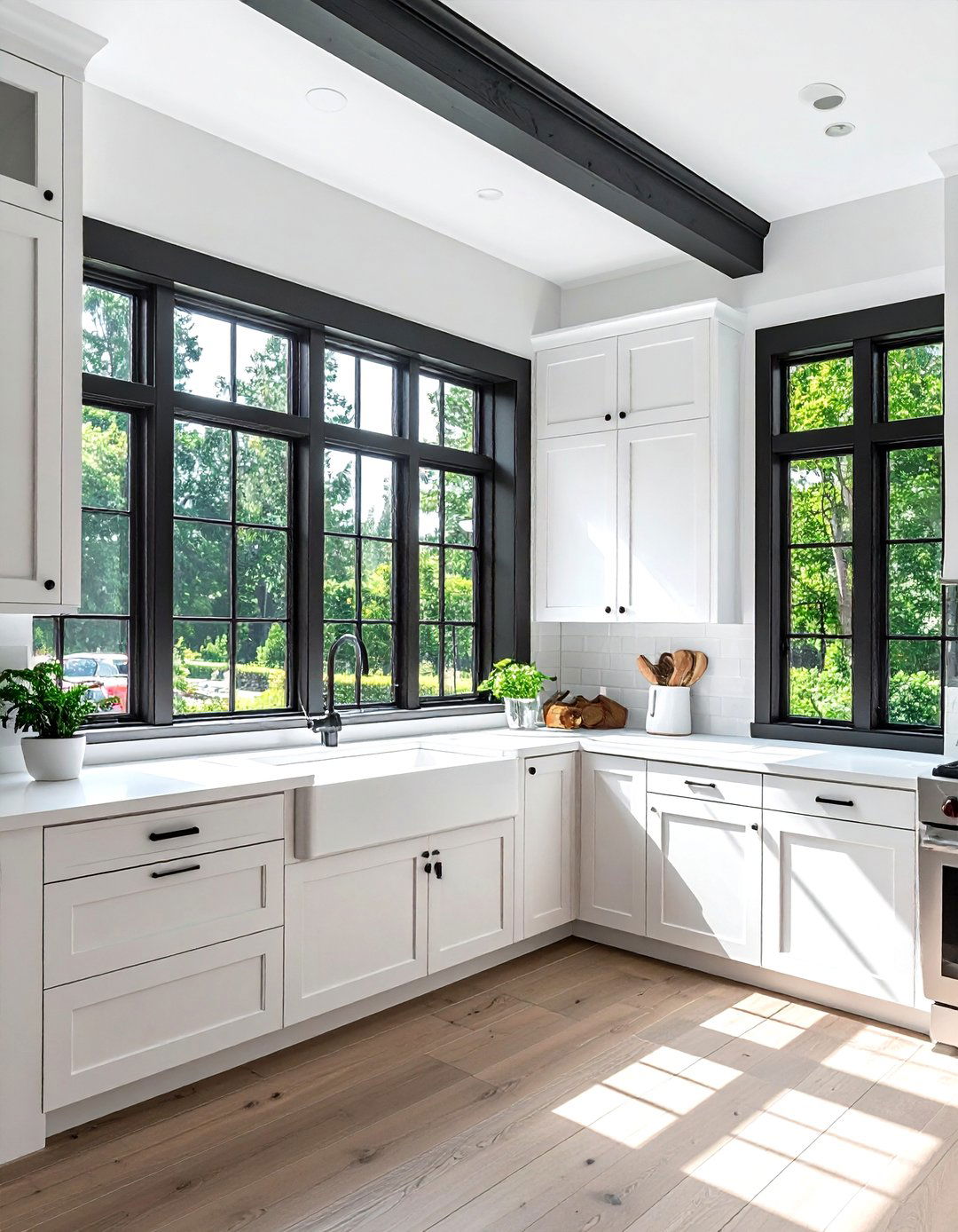 Charcoal and white kitchen window trim - 30 charcoal and white kitchen ideas