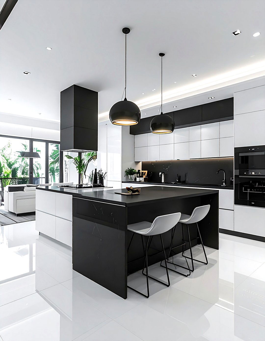 Charcoal and white open concept kitchen - 30 charcoal and white kitchen ideas