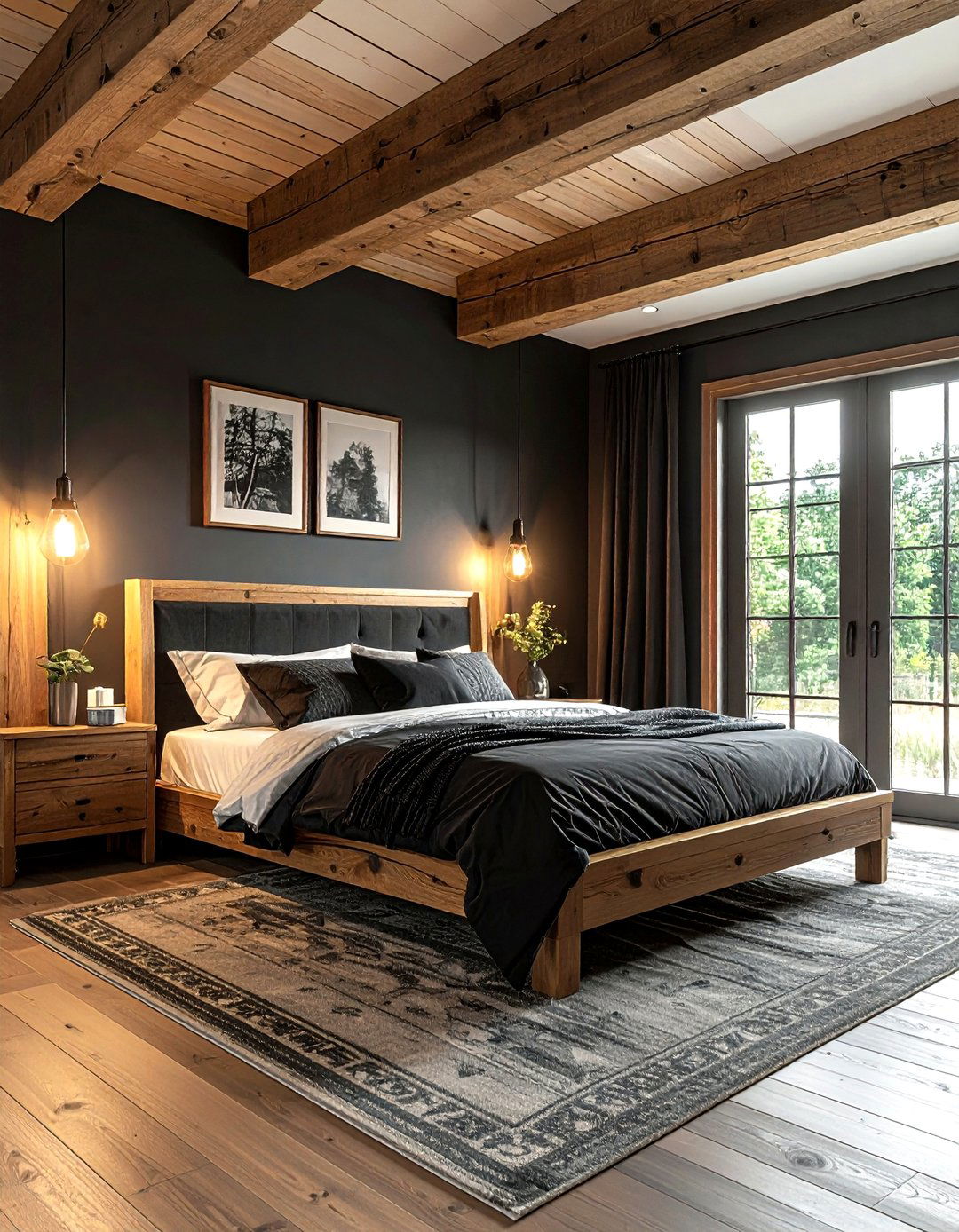 Charcoal and wood bedroom - 30 charcoal bedroom color schemes