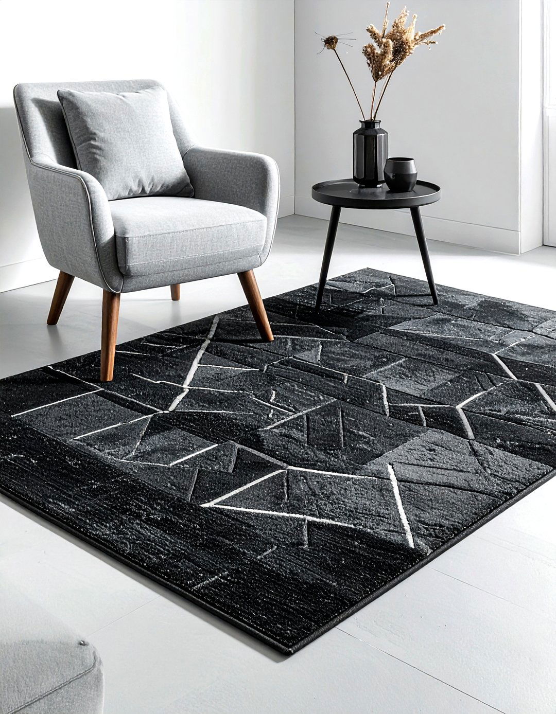 Charcoal area rug - 30 charcoal decor ideas