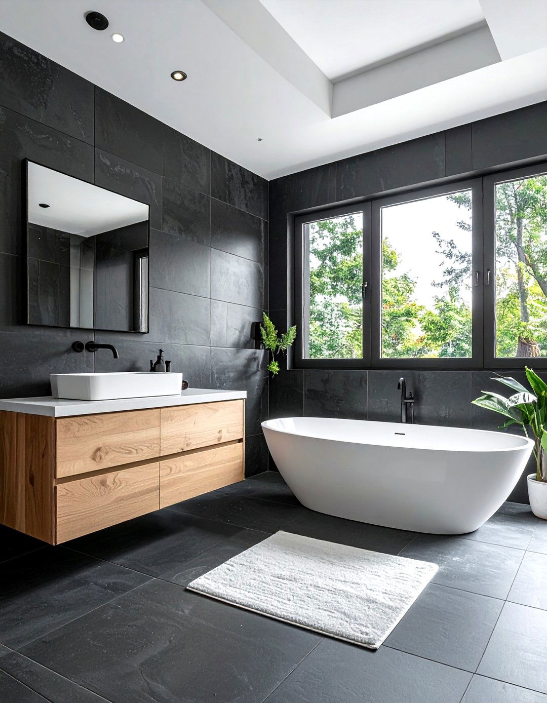 Charcoal bathroom tile - 30 charcoal decor ideas