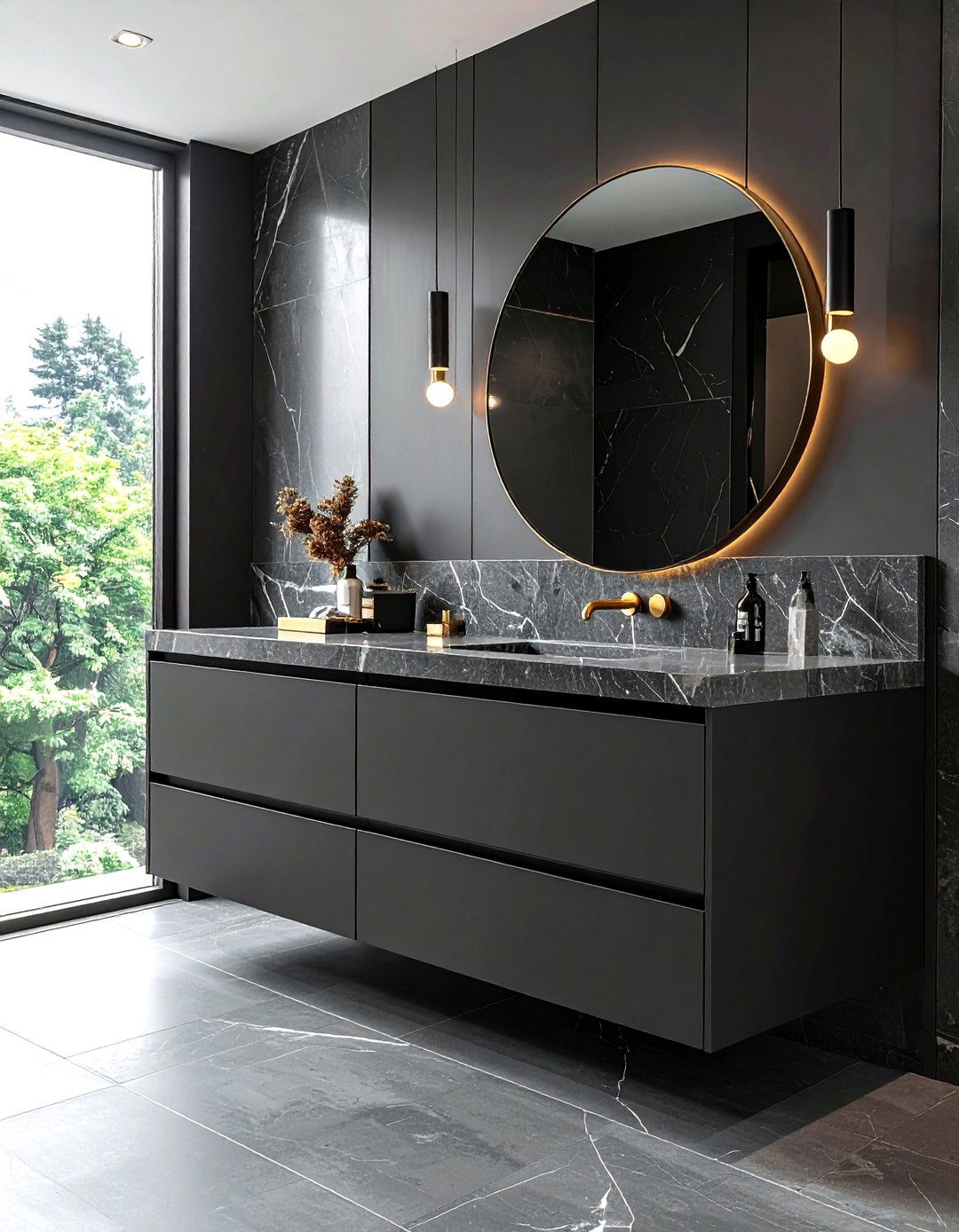 Charcoal bathroom vanity - 30 charcoal decor ideas
