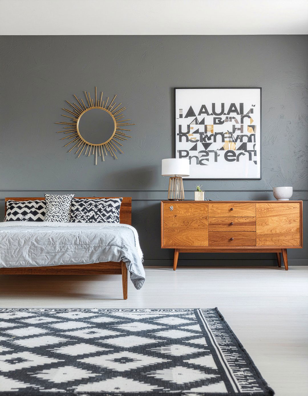 Charcoal bedroom mid century modern - 30 bedroom charcoal walls