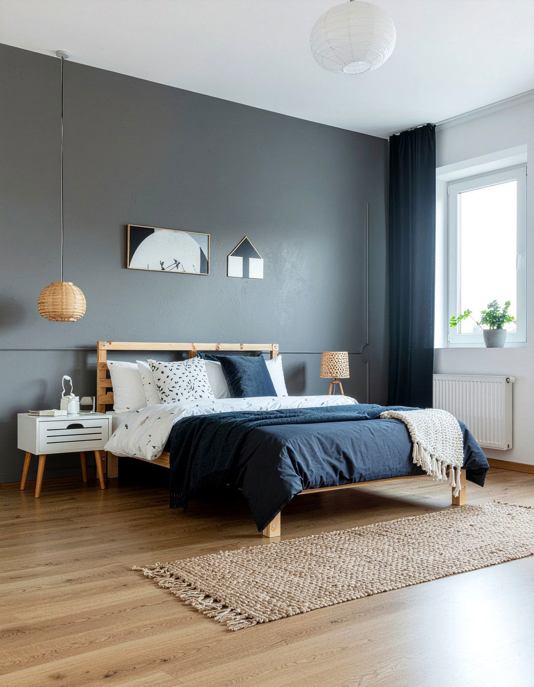 Charcoal bedroom scandinavian style - 30 bedroom charcoal walls