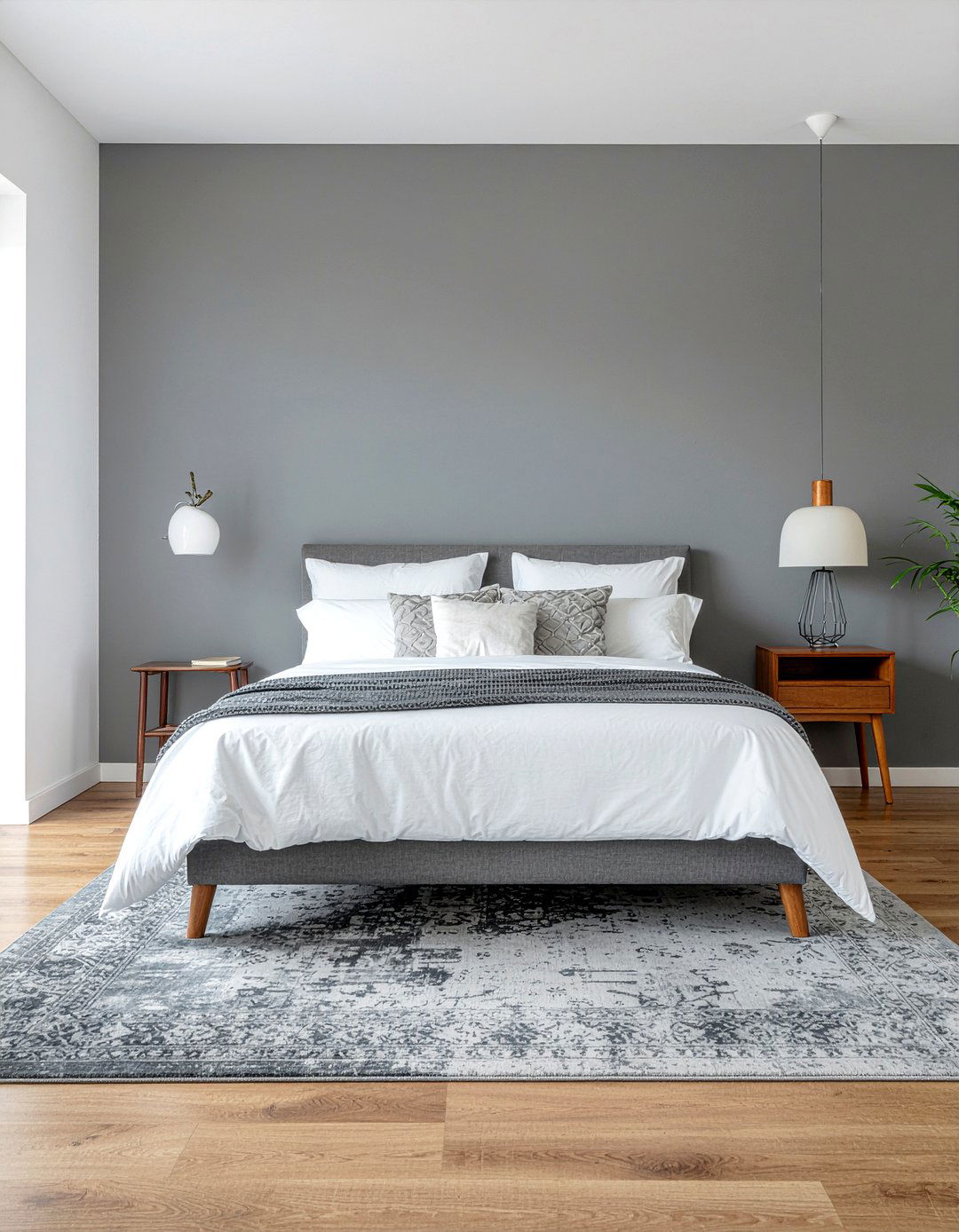 Charcoal bedroom white bedding - 30 bedroom charcoal walls