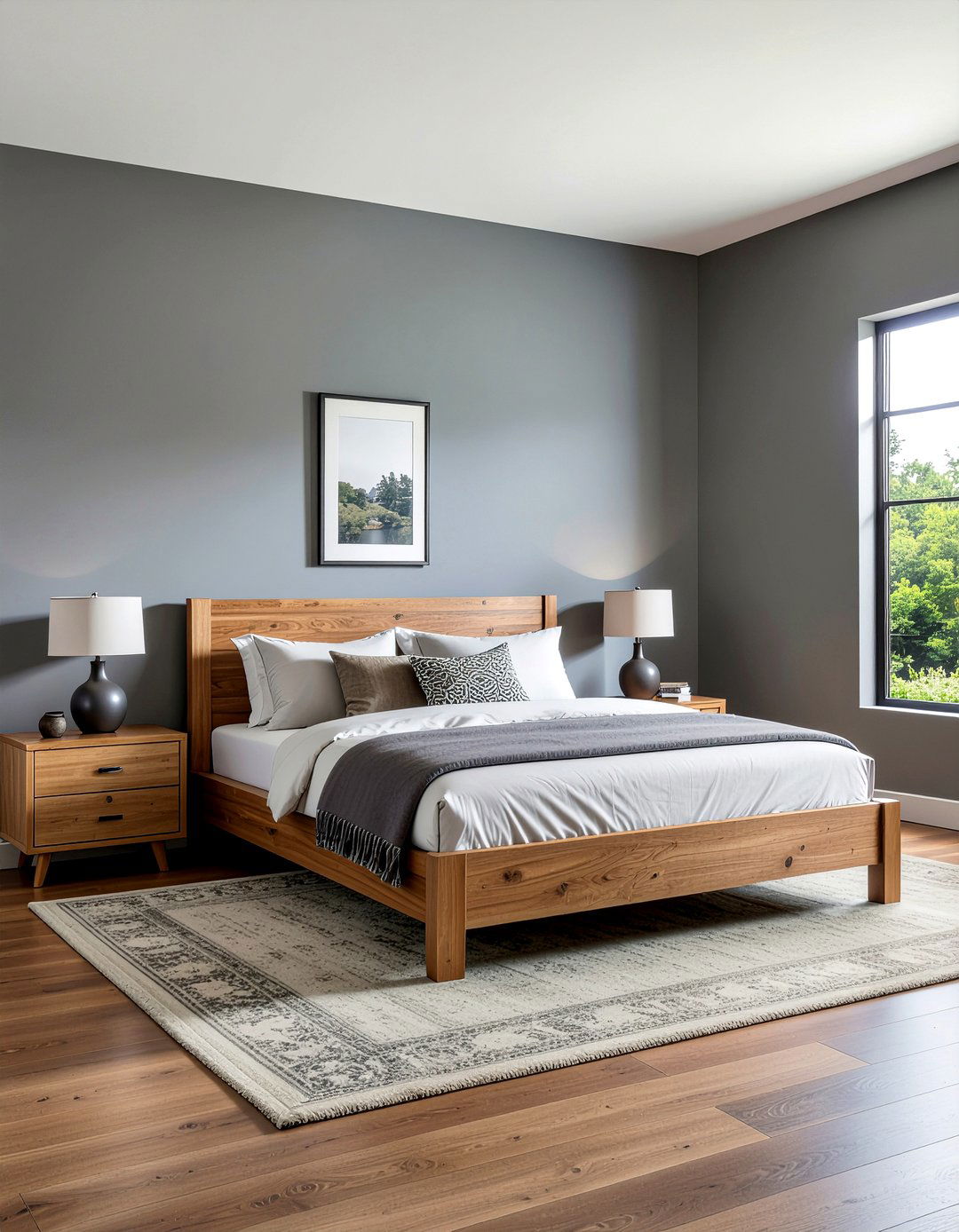 Charcoal bedroom wood furniture - 30 bedroom charcoal walls