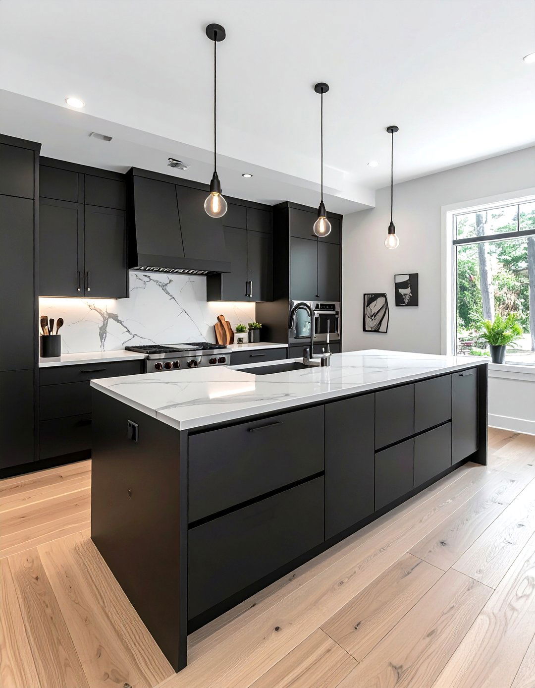 Charcoal cabinets white countertops - 30 charcoal and white kitchen ideas