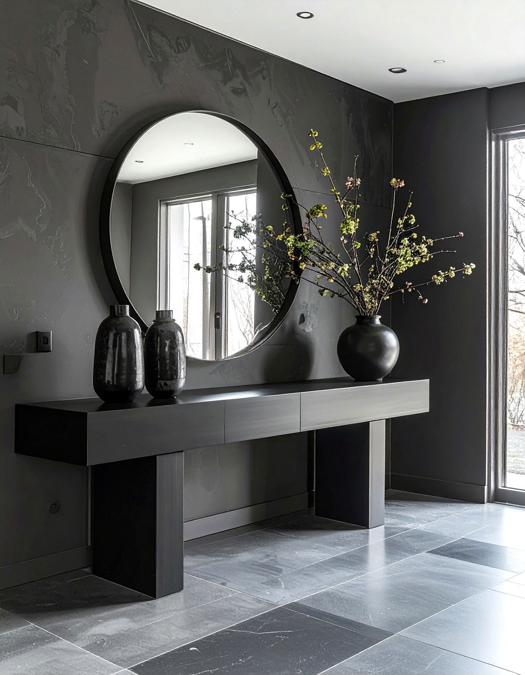 Charcoal entryway console - 30 charcoal decor ideas