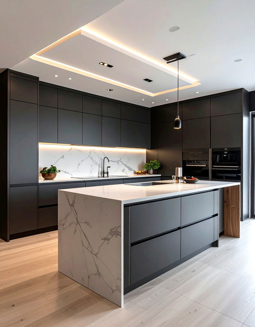 Charcoal flat panel cabinets - 30 flat panel kitchen cabinet ideas