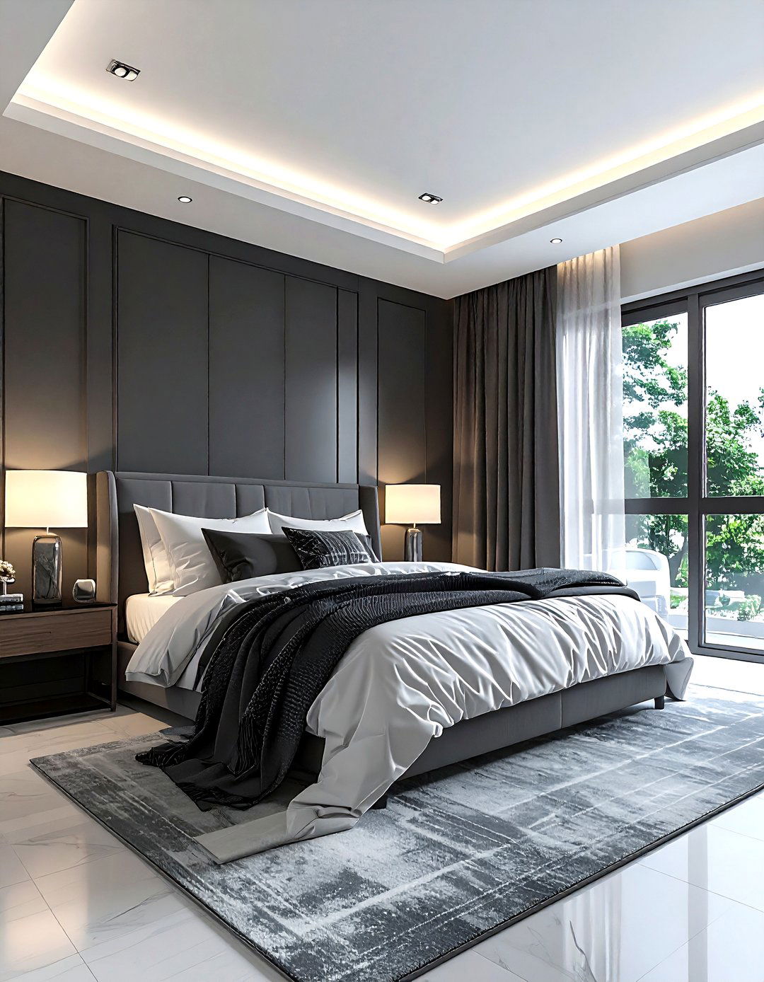 Charcoal gray and white bedroom - 30 gray and white bedroom ideas