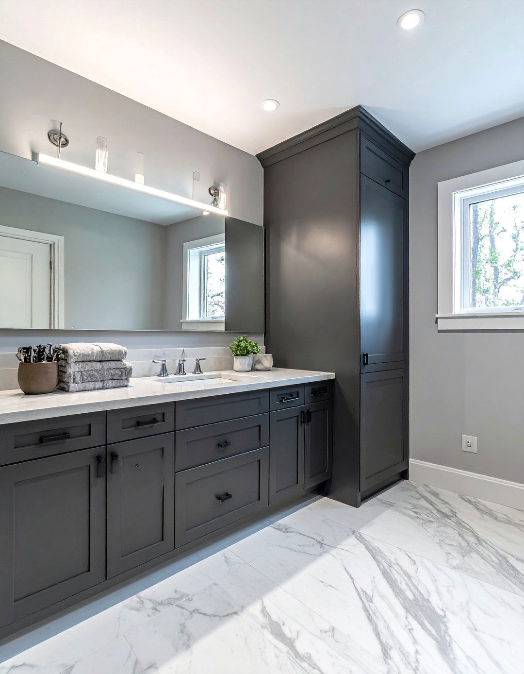 Charcoal gray bathroom cabinets - 30 dark gray bathroom ideas