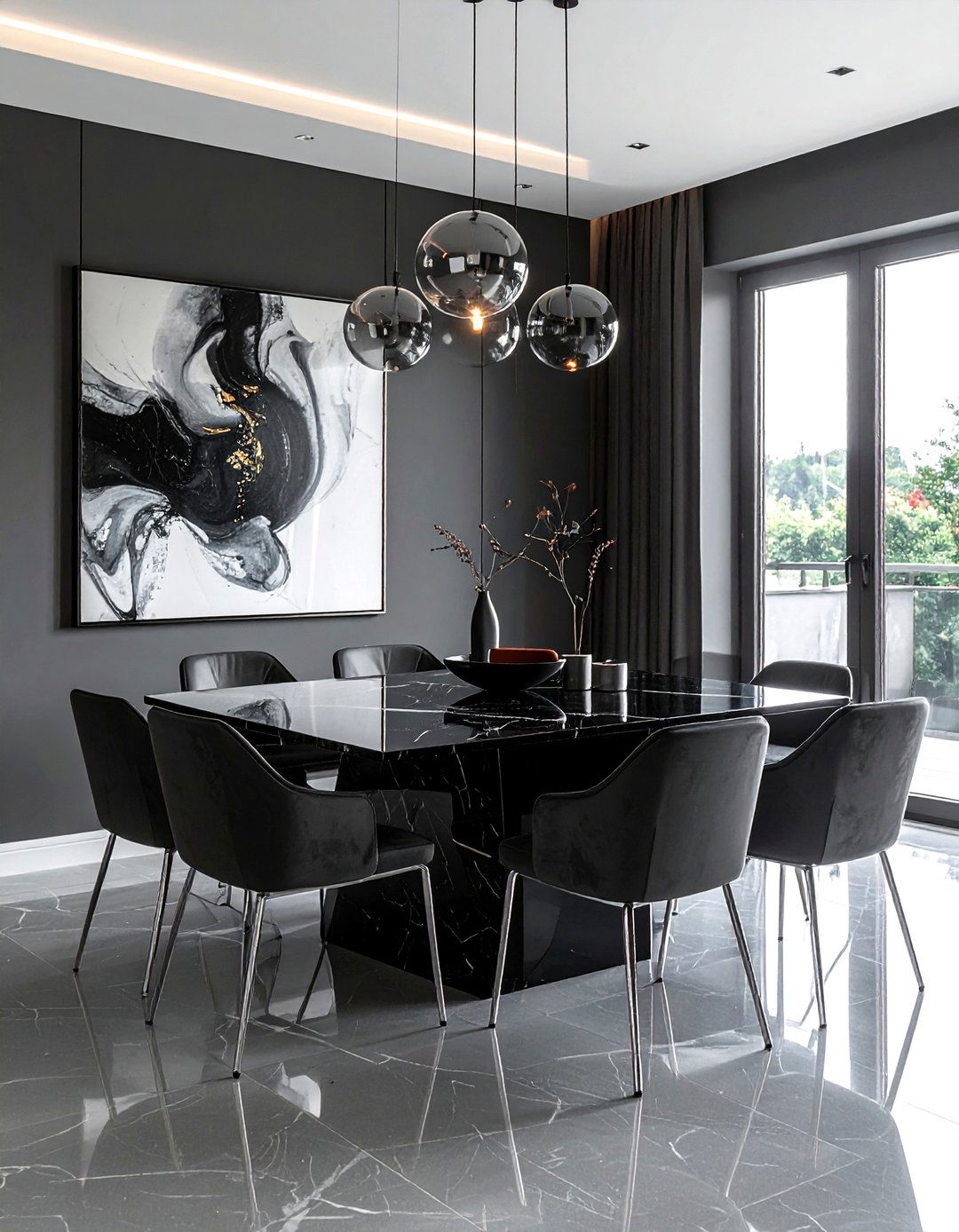 Charcoal gray dining room - 30 dining room paint ideas