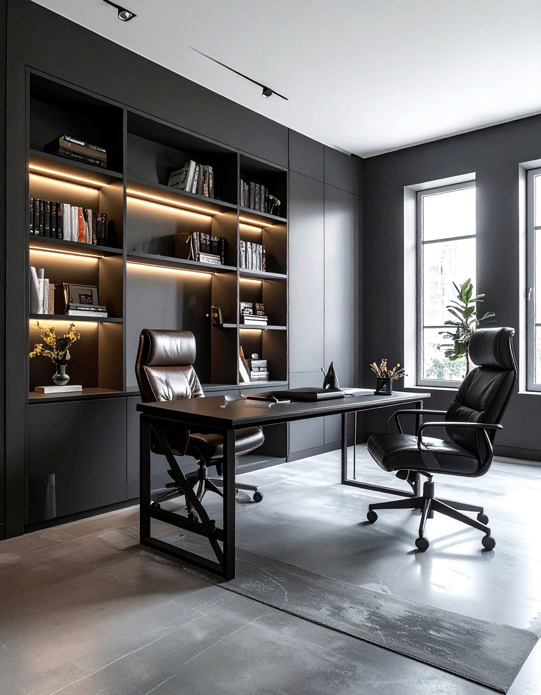 Charcoal gray home office - 30 bold paint color ideas