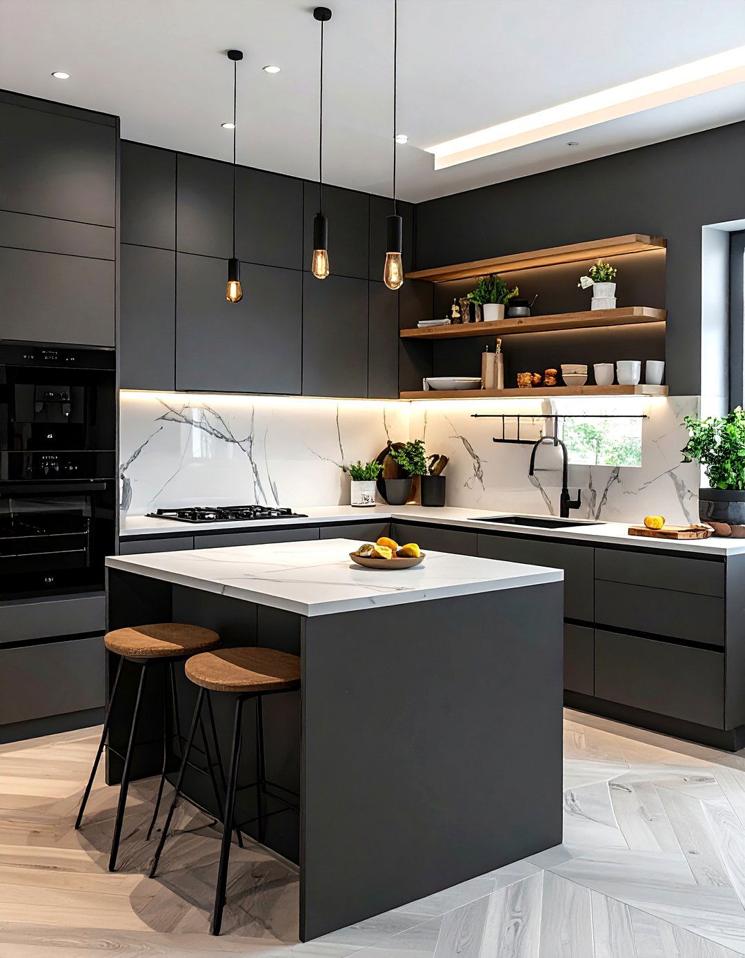 Charcoal gray kitchen - 30 moody decor ideas