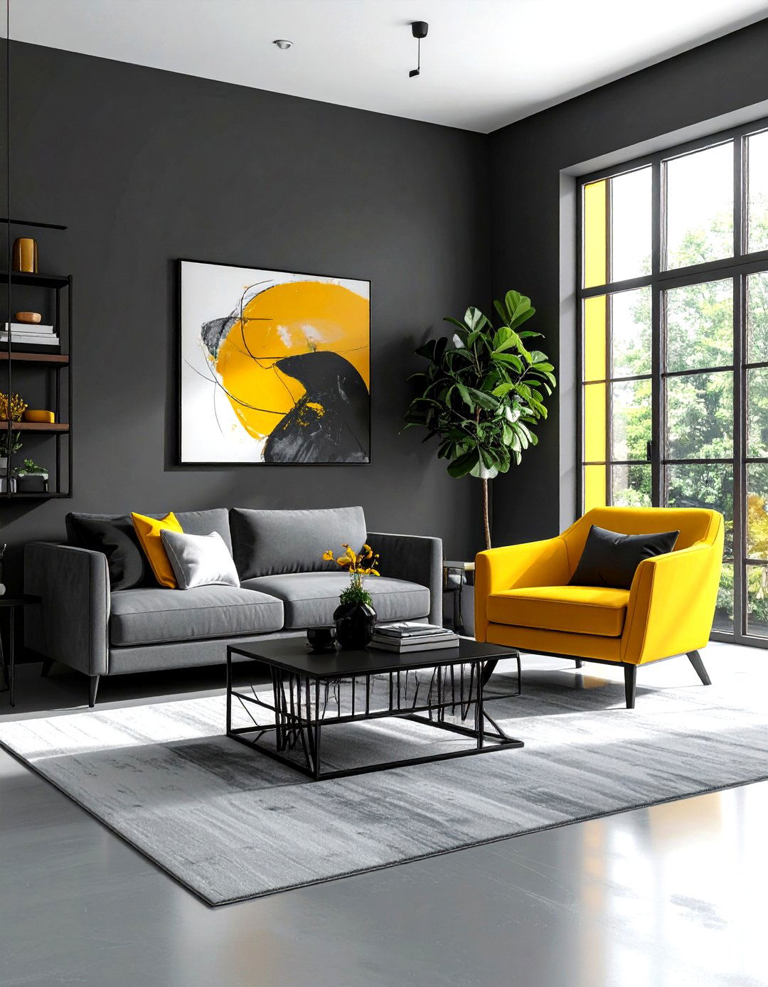 Charcoal gray living room - 30 living room paint ideas