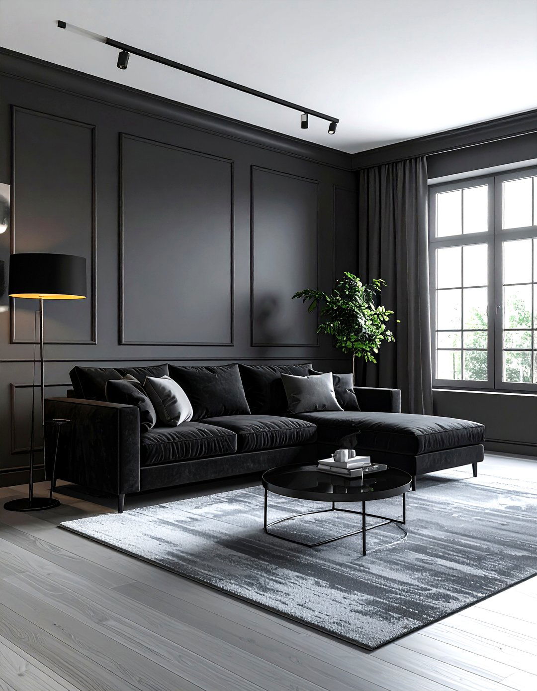 Charcoal gray living room - 30 minimalist gray living room ideas