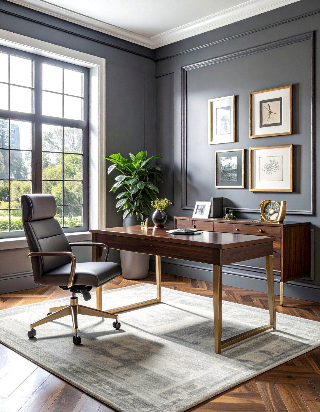 Charcoal gray picture frame - 30 wainscoting ideas