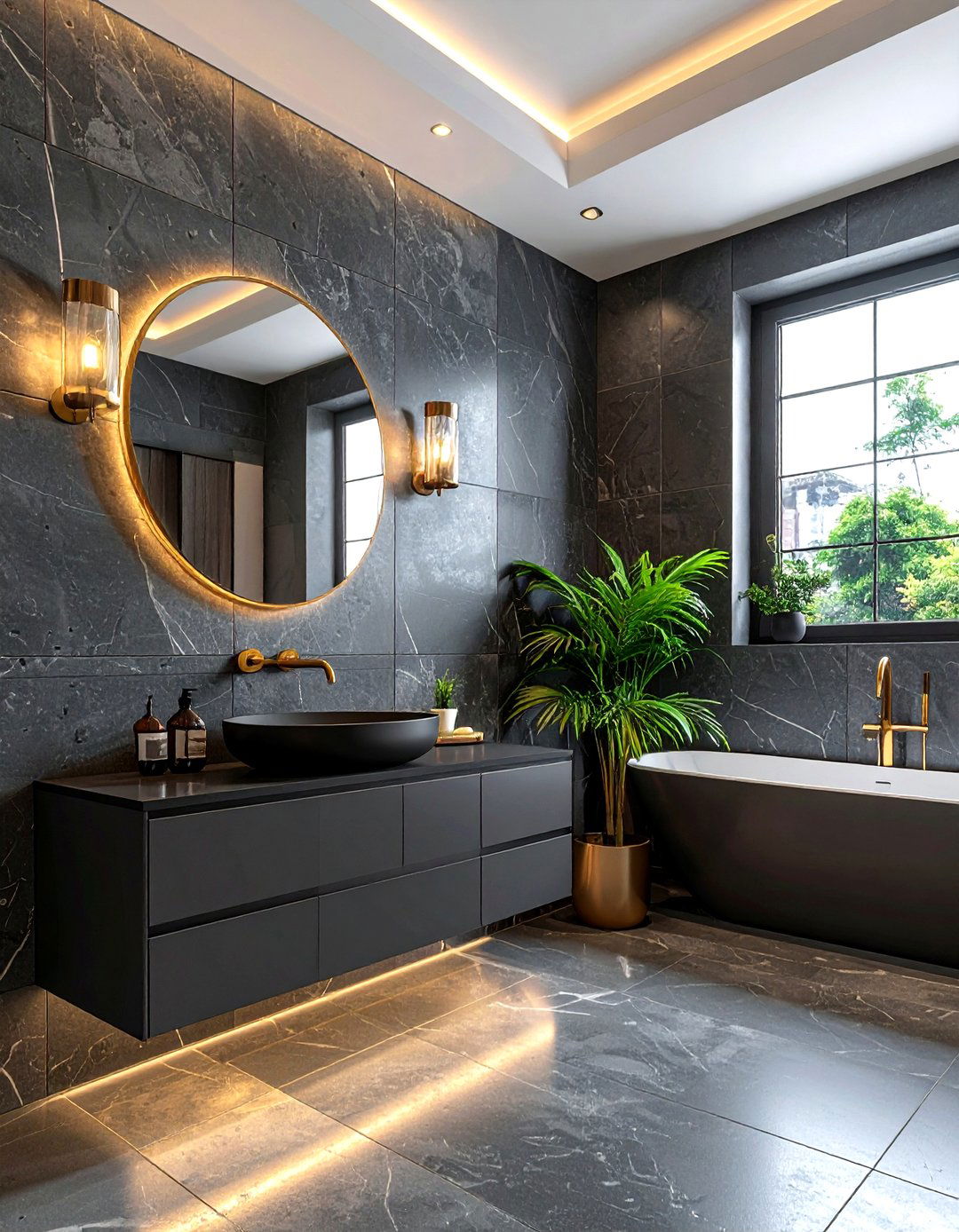 Charcoal grey bathroom - 30 grey bathroom decor ideas