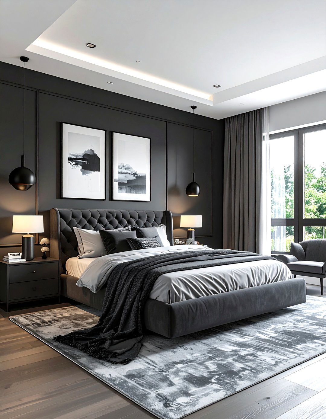 Charcoal grey bedroom - 30 grey bedroom decor ideas