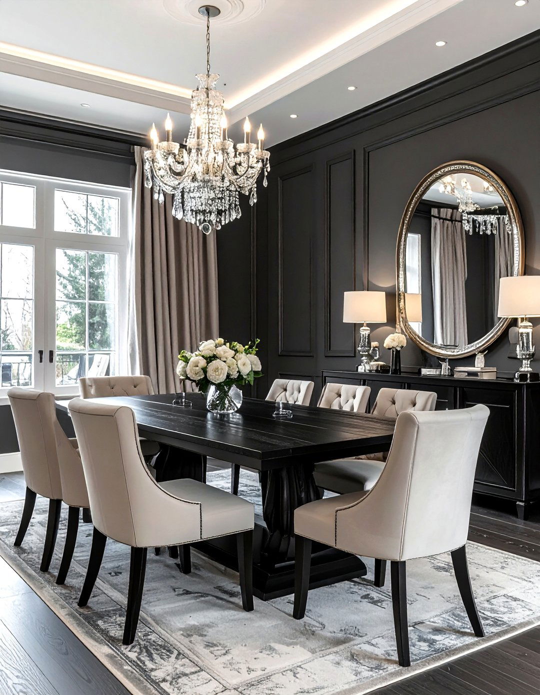 Charcoal grey dining room - 30 dining room paint colors