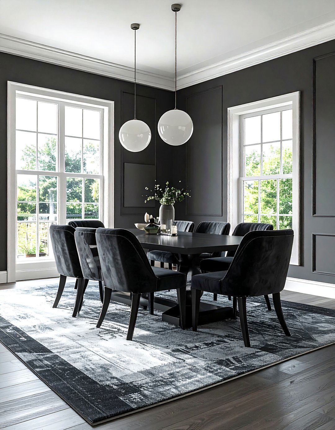 Charcoal grey dining room - 30 grey dining room ideas