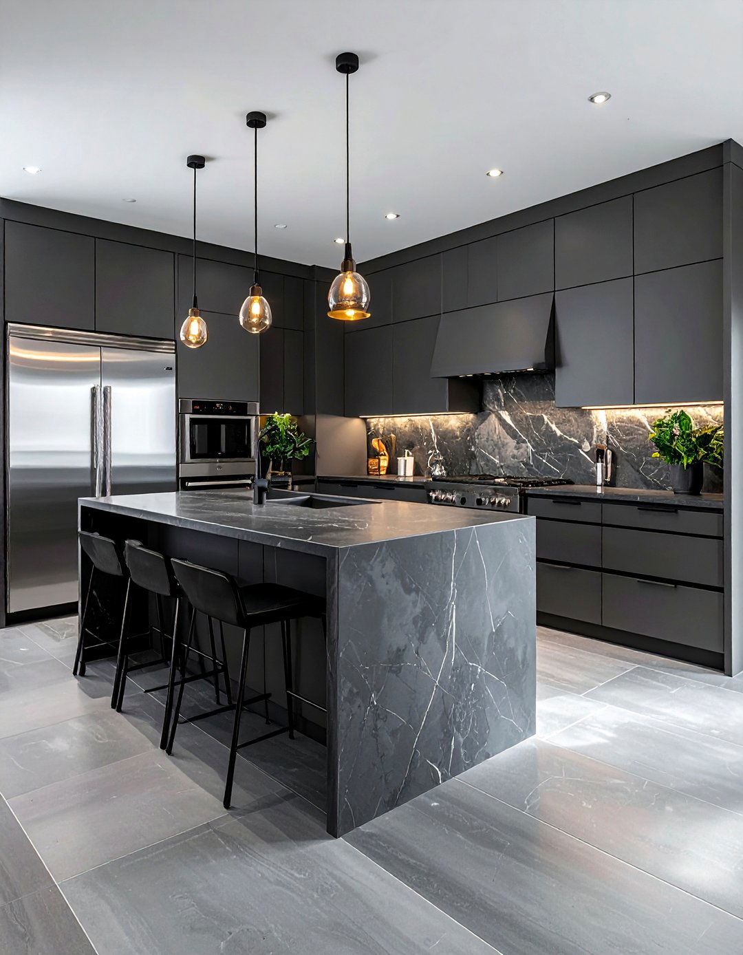 Charcoal grey kitchen - 30 monochromatic decor ideas