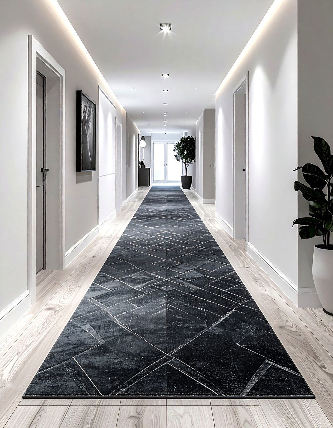 Charcoal hallway runner - 30 charcoal decor ideas