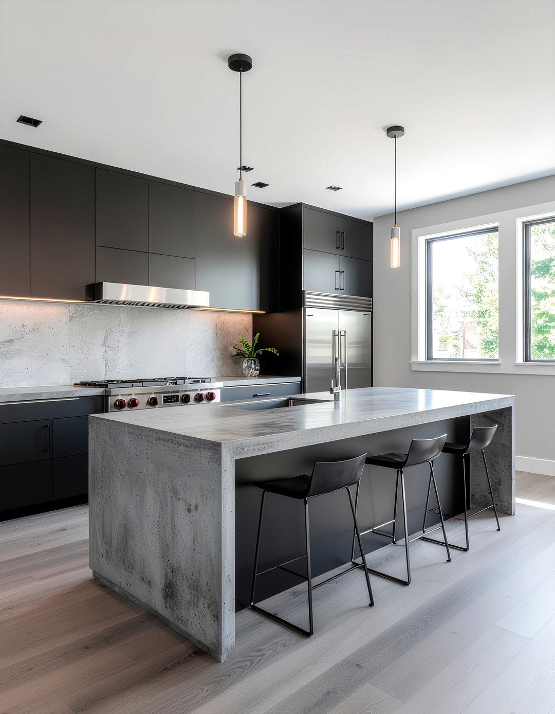 Charcoal kitchen concrete finishes - 30 charcoal kitchen ideas
