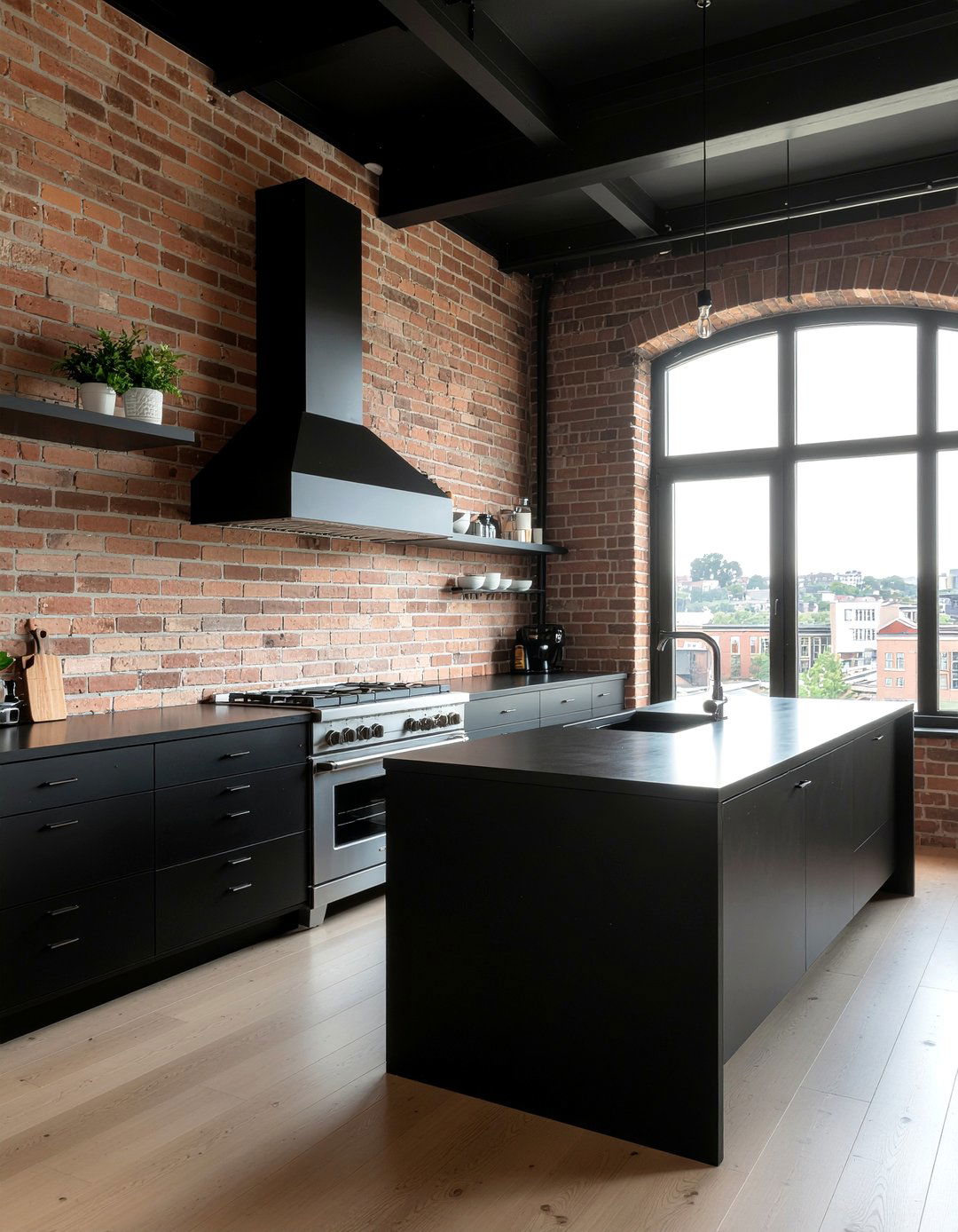 Charcoal kitchen exposed brick - 30 charcoal kitchen ideas