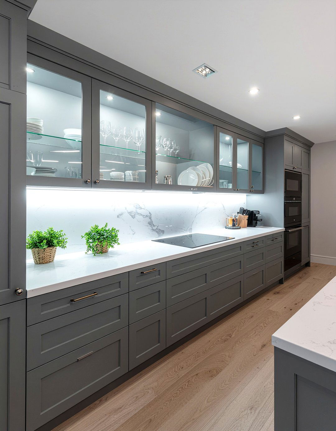 Charcoal kitchen glass doors - 30 charcoal kitchen ideas