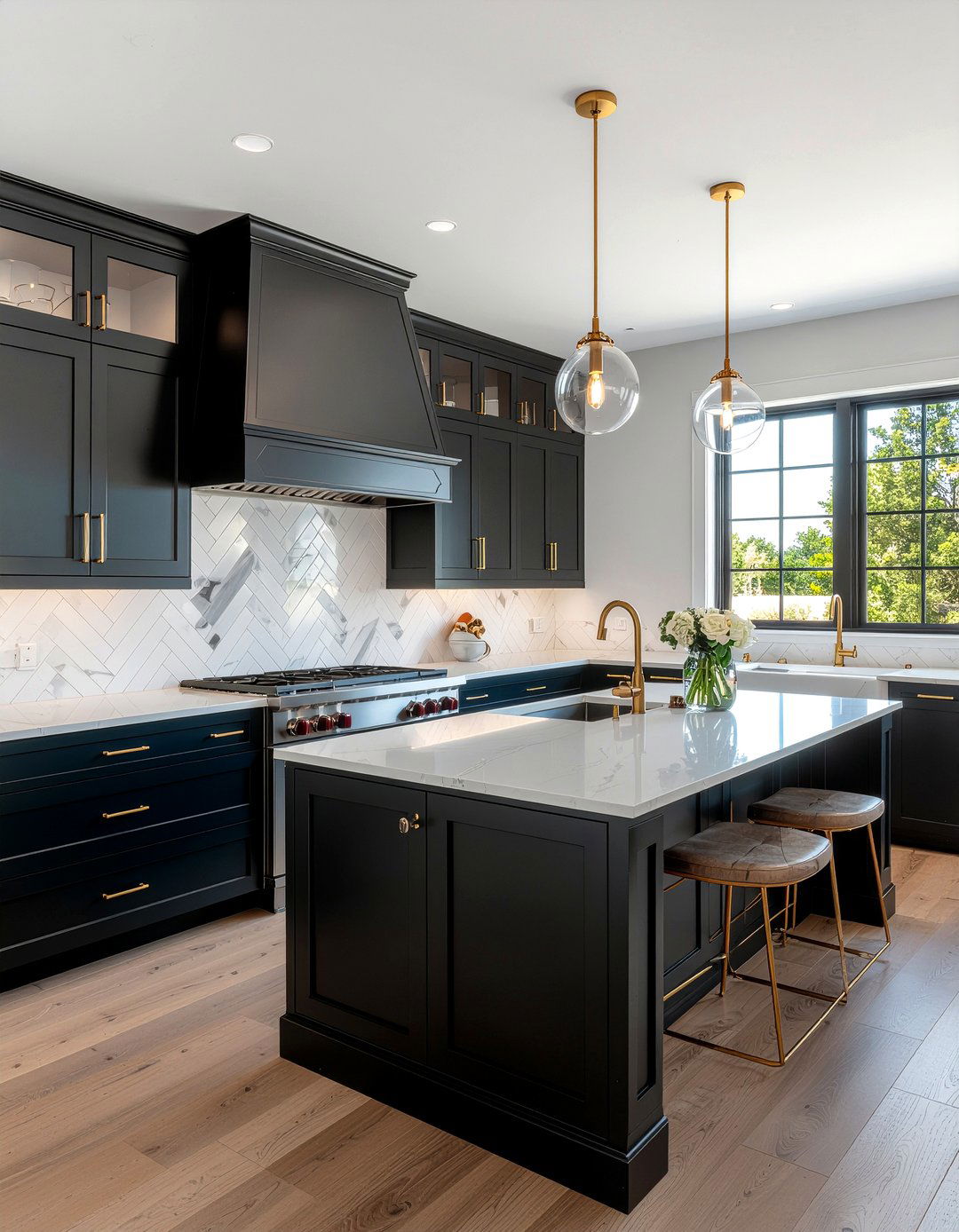 Charcoal kitchen herringbone patterns - 30 charcoal kitchen ideas