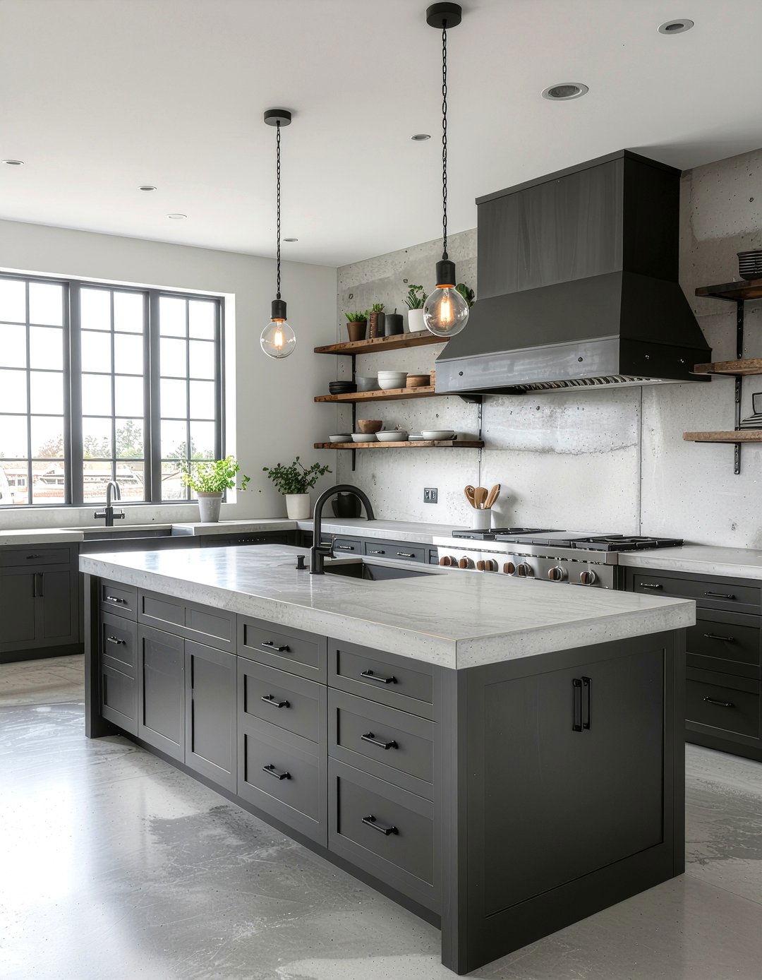 Charcoal kitchen industrial decor - 30 charcoal kitchen ideas