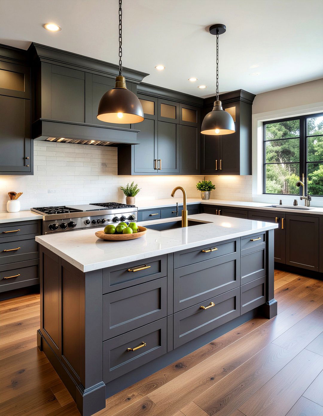 Charcoal kitchen leather pulls - 30 charcoal kitchen ideas