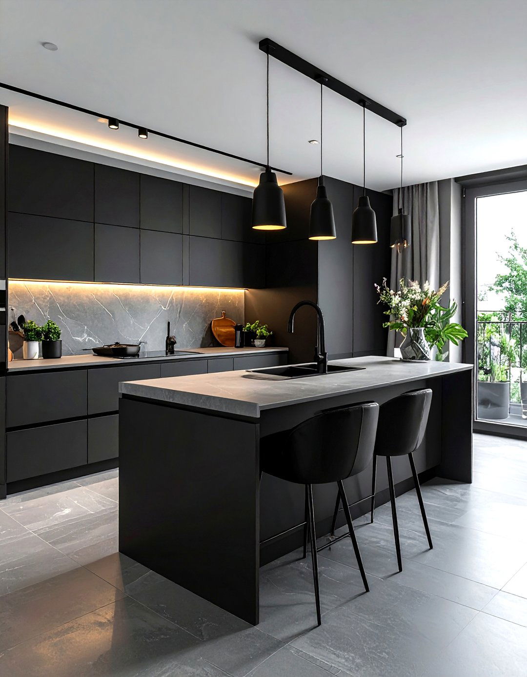Charcoal kitchen with black accents - 30 charcoal kitchen color schemes