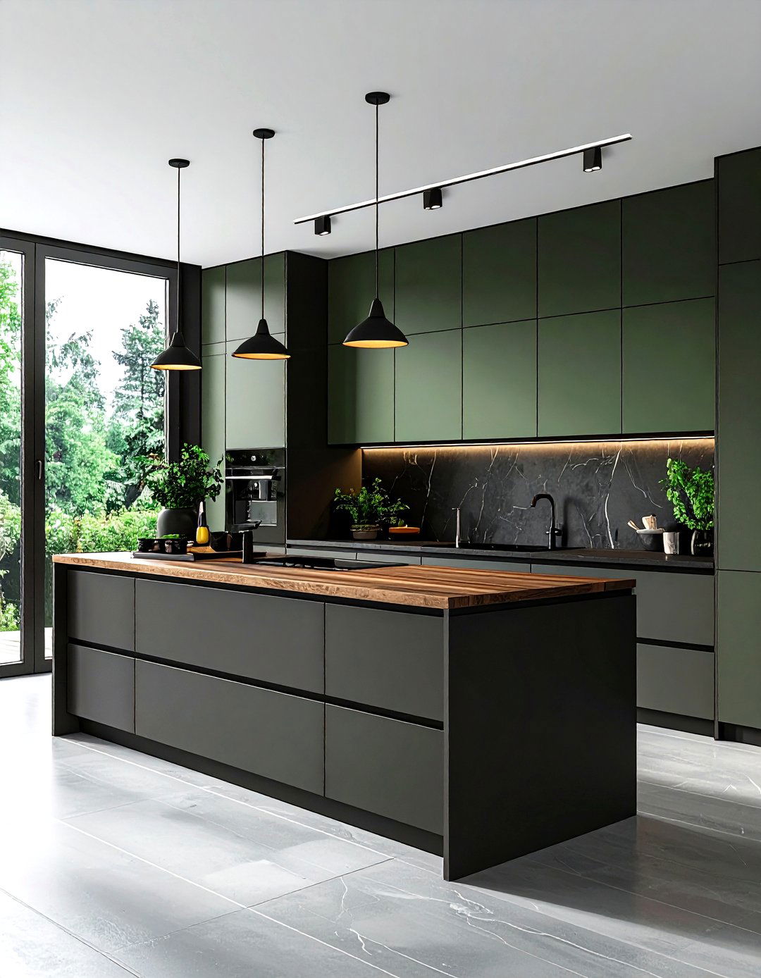 Charcoal kitchen with sage green - 30 charcoal kitchen color schemes