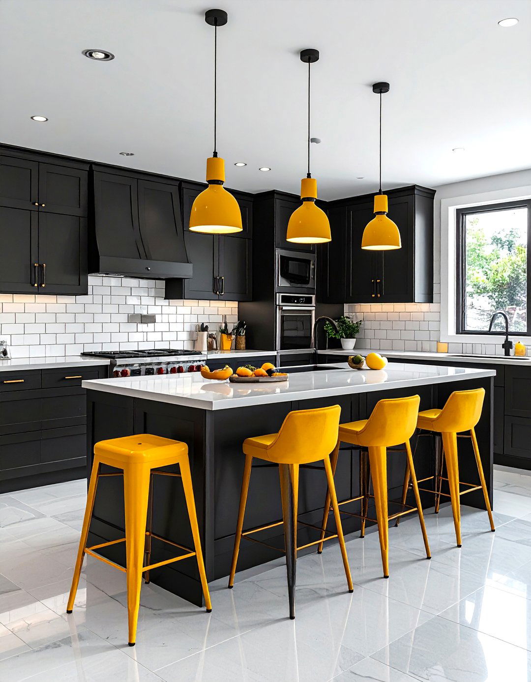 Charcoal kitchen with yellow accents - 30 charcoal kitchen color schemes