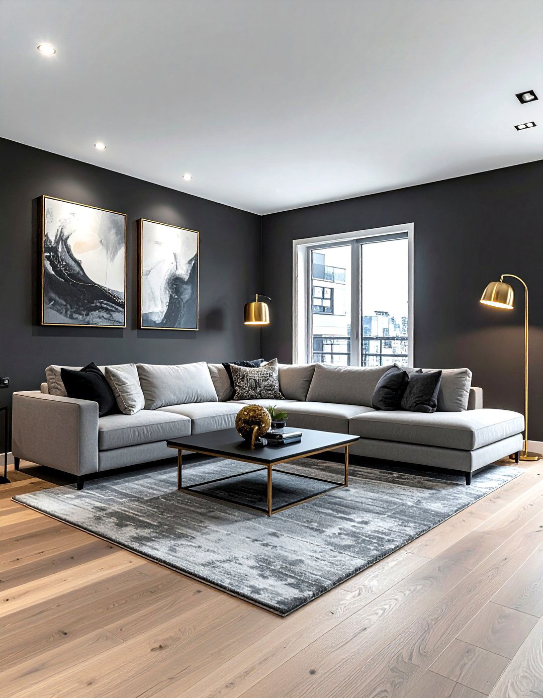 Charcoal living room - 30 charcoal decor ideas