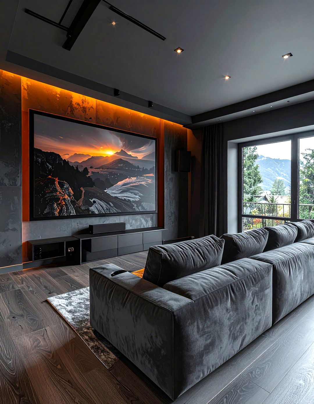 Charcoal media room - 30 charcoal decor ideas